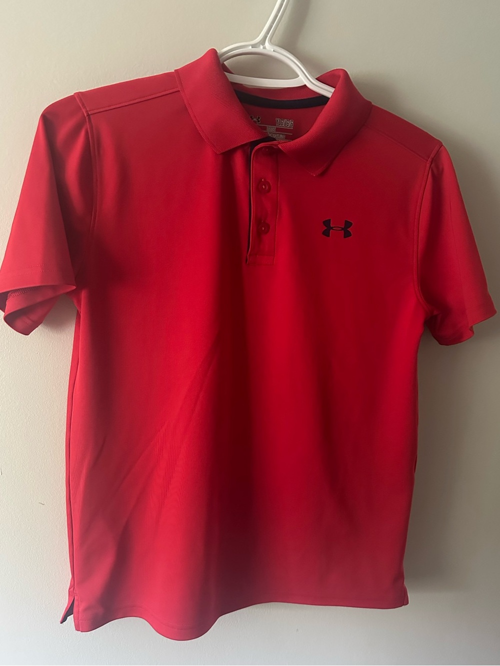 Under Armour Boys Youth Large YLG Red HeatGear Performance Polo Shirt